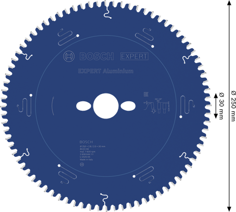 BoschEXPERT 铝制圆锯片，直径 250 毫米。